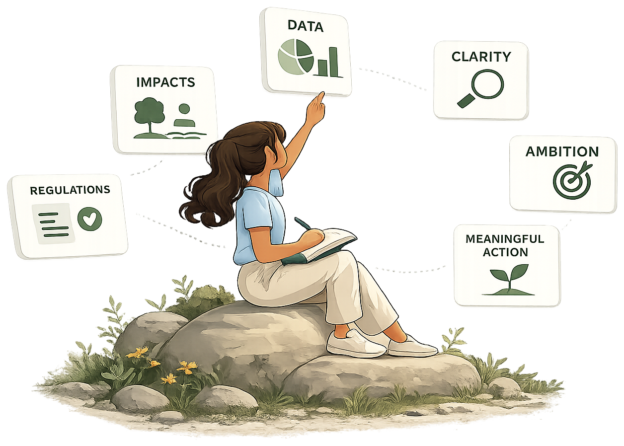 Bringing together data, impacts, regulations and ambitions into clarity and meaningful action