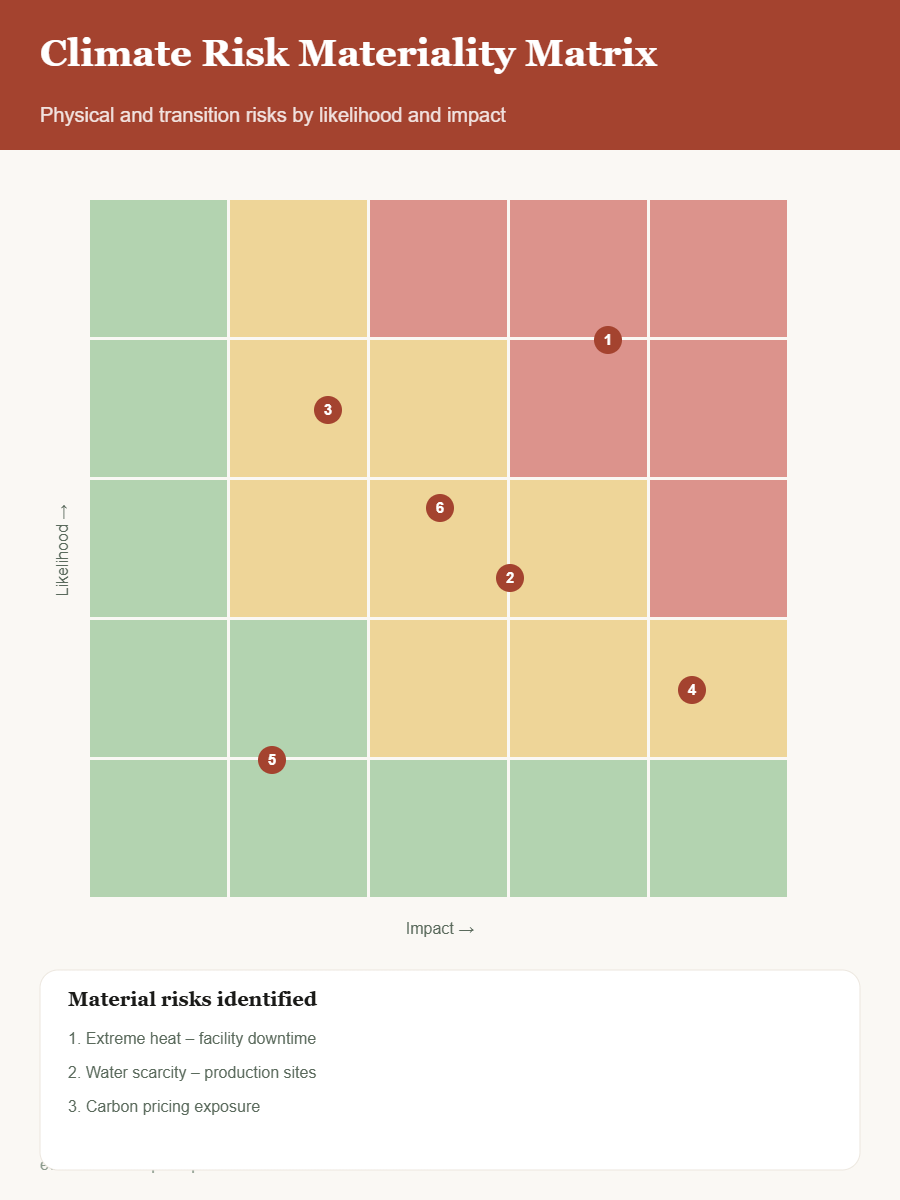 Climate risk materiality matrix