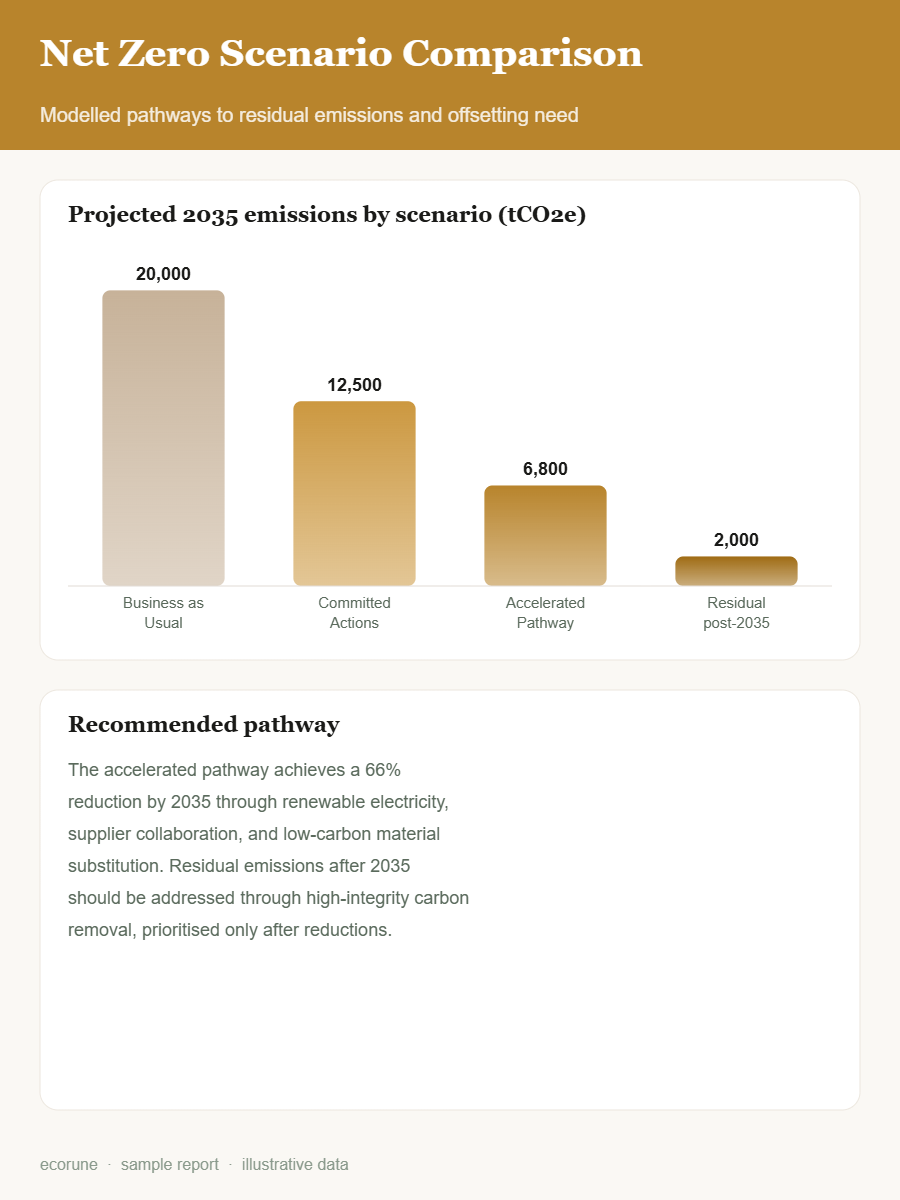 Net zero scenario comparison