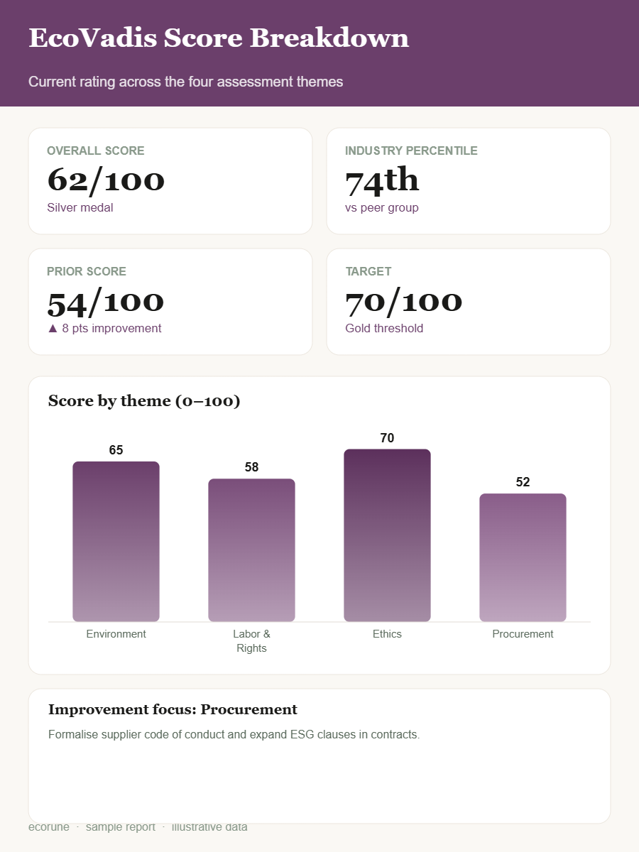 EcoVadis score breakdown